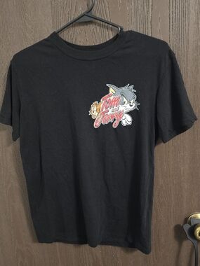 Tom and Jerry Black Graphic Tee - Short Sleeve